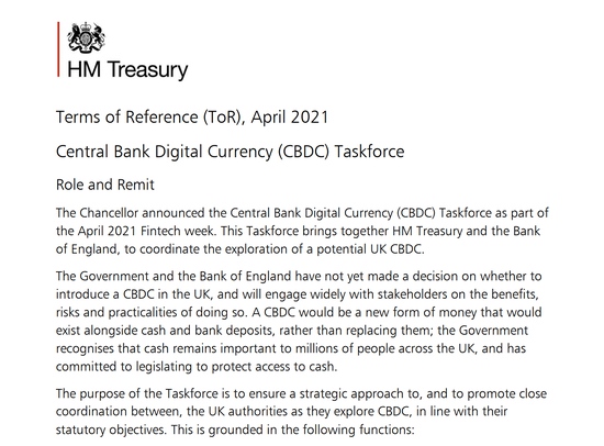 数字英镑提上日程英国成立特别工作组研究央行数字货币